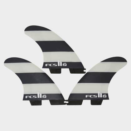 FCS II JF PC BLACK / WHITE TRI RETAIL FINS - LARGE